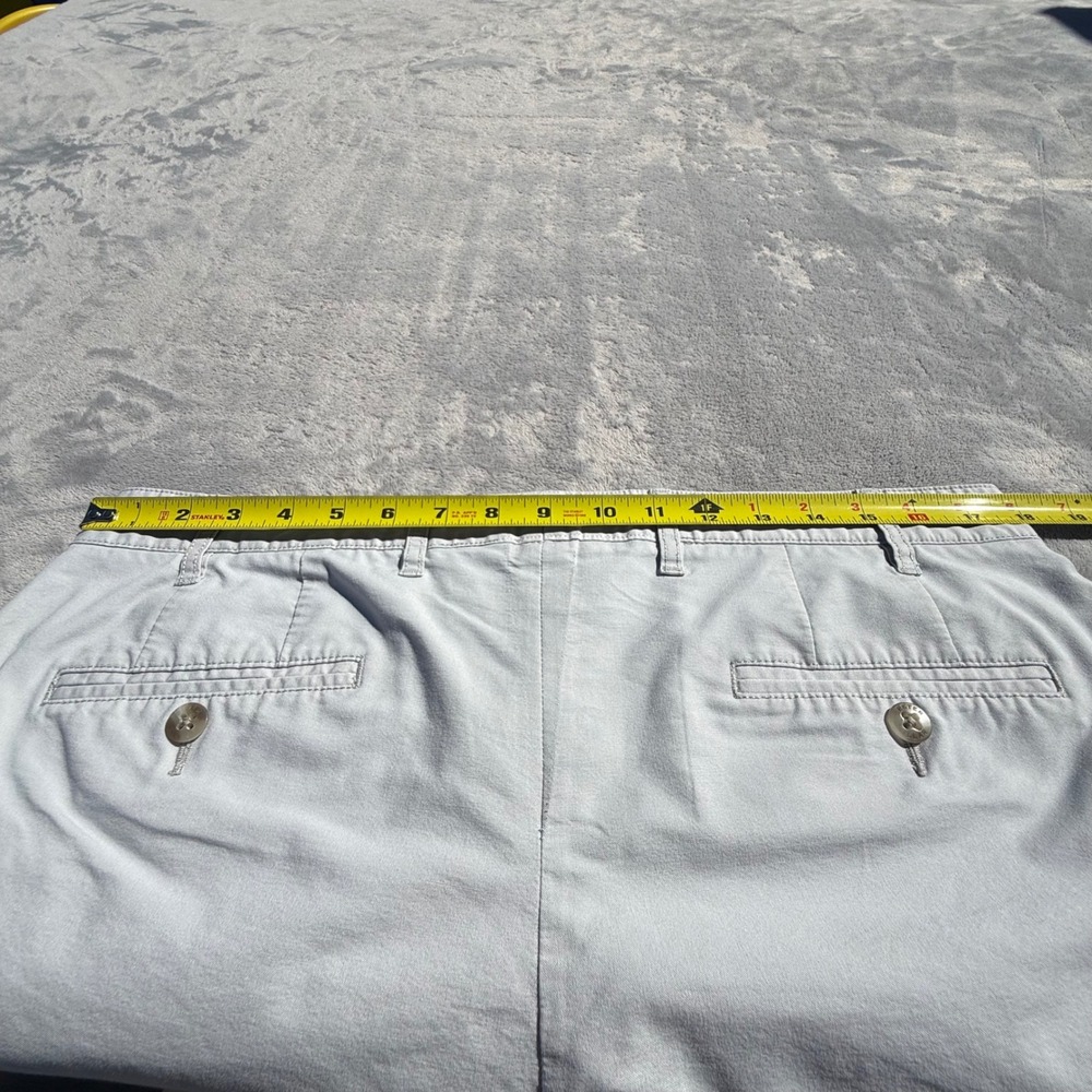 Peter Millar Mens 37 Gray Flat Front Cotton Blend Stretch Chino Shorts 8 Inseam - Picture 8 of 14